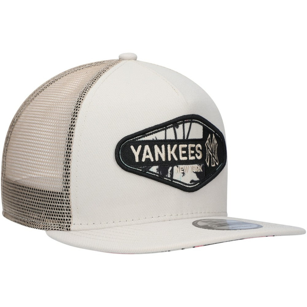 Natural New York Yankees New Era Retro Beachin' Patch A-Frame Trucker 9FIFTY Snapback Hat