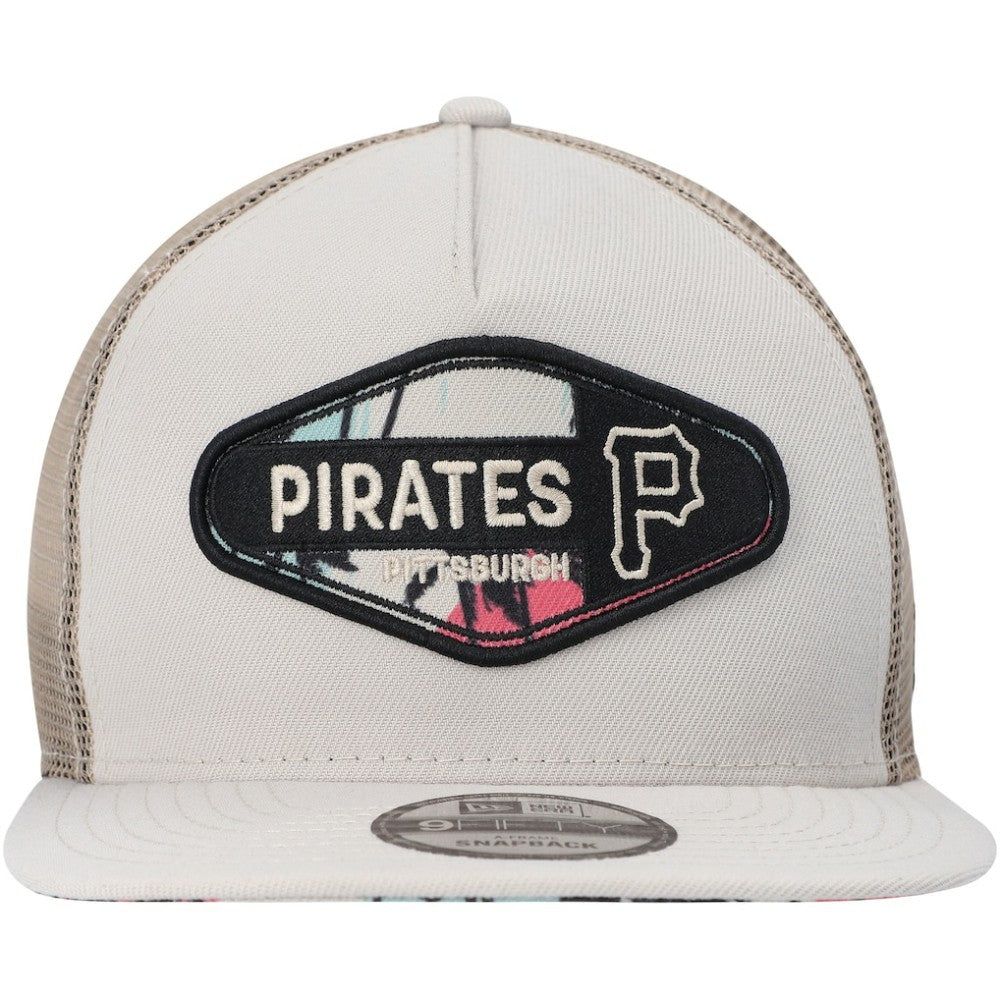 Natural Pittsburgh Pirates New Era Retro Beachin' Patch A-Frame Trucker 9FIFTY Snapback Hat