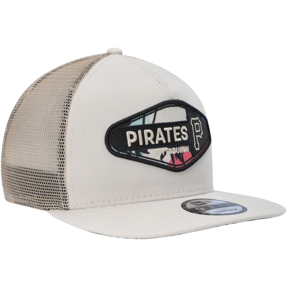 Natural Pittsburgh Pirates New Era Retro Beachin' Patch A-Frame Trucker 9FIFTY Snapback Hat