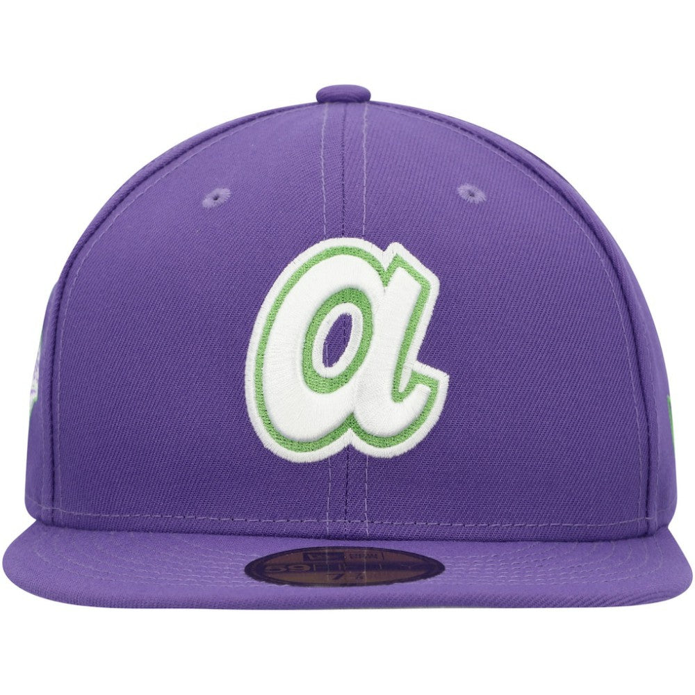 Purple Atlanta Braves New Era Lime Side Patch 59FIFTY Fitted Hat