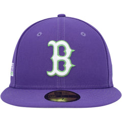 Purple Boston Red Sox New Era Lime Side Patch 59FIFTY Fitted Hat