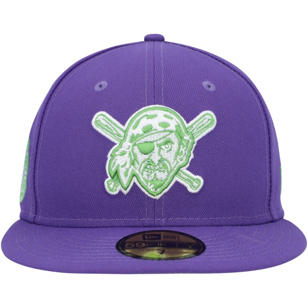Purple Pittsburgh Pirates New Era Lime Side Patch 59FIFTY Fitted Hat