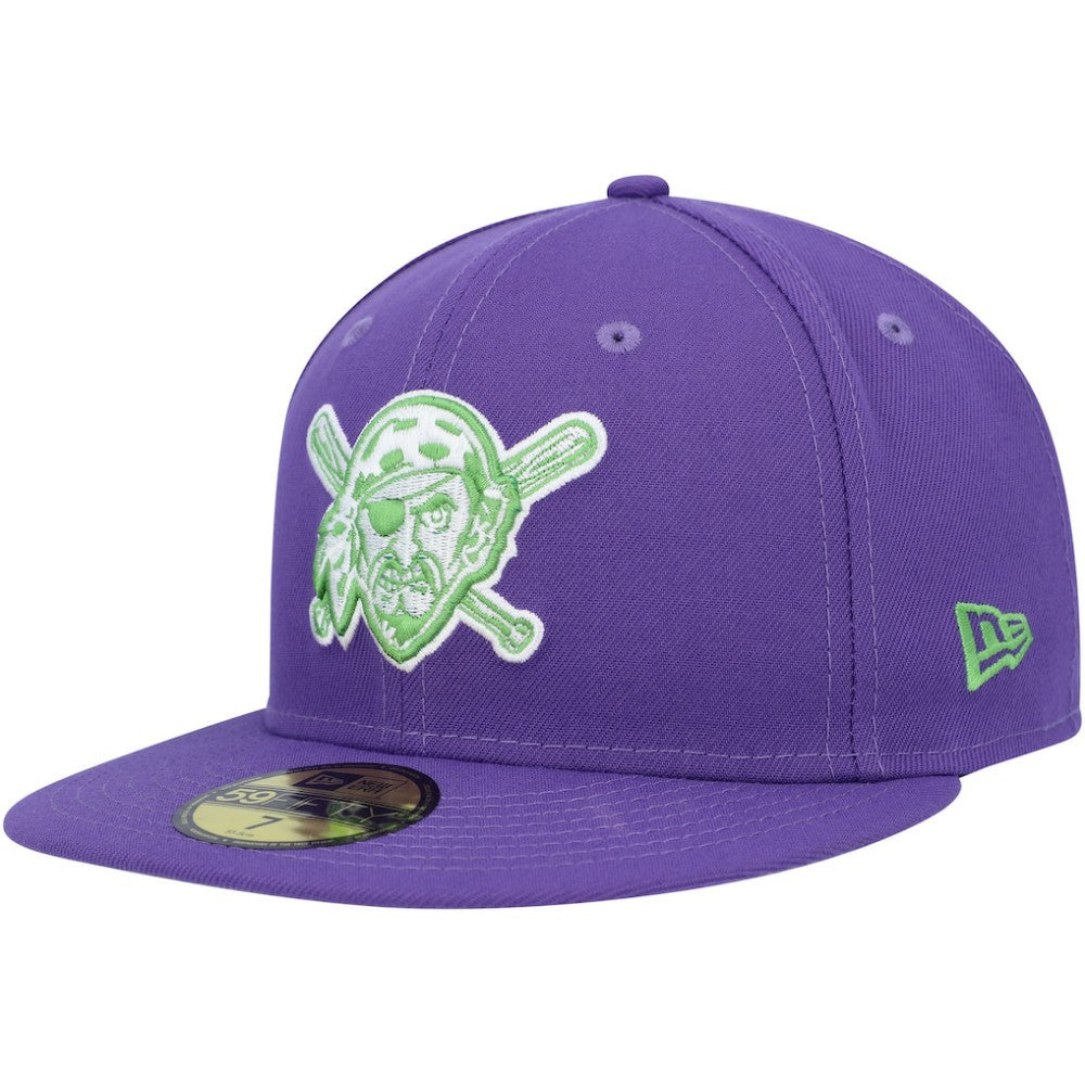 Purple Pittsburgh Pirates New Era Lime Side Patch 59FIFTY Fitted Hat