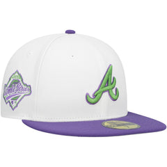 White Atlanta Braves New Era  Side Patch 59FIFTY Fitted Hat