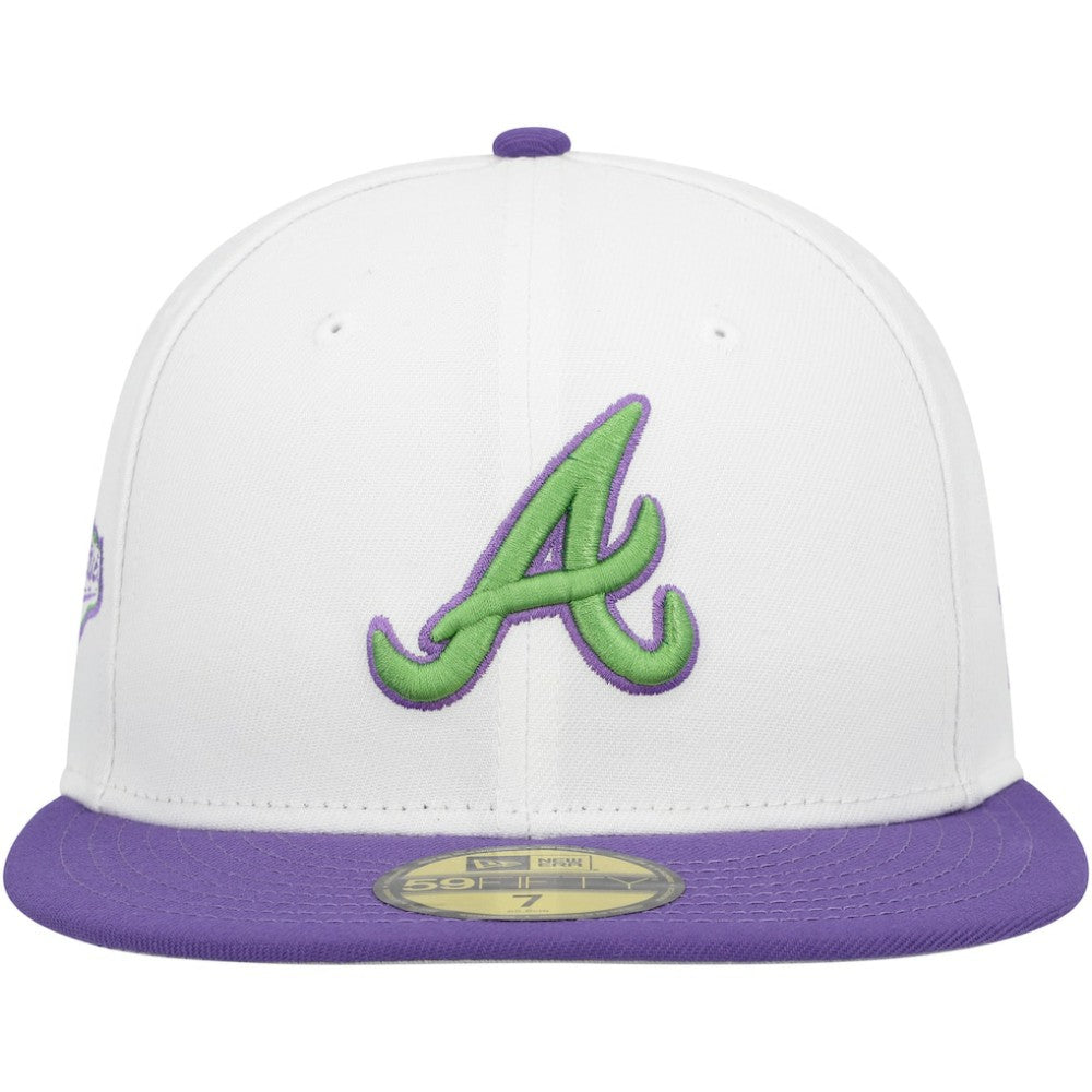 White Atlanta Braves New Era  Side Patch 59FIFTY Fitted Hat