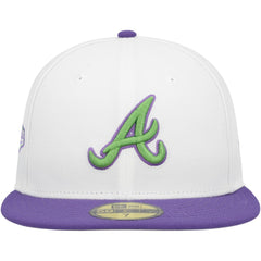 White Atlanta Braves New Era  Side Patch 59FIFTY Fitted Hat