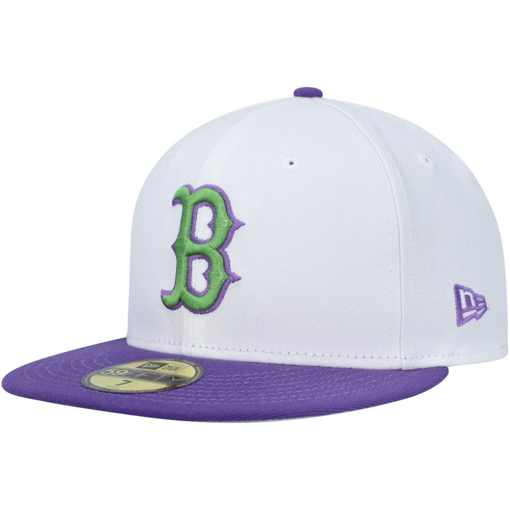 White Boston Red Sox New Era  Side Patch 59FIFTY Fitted Hat