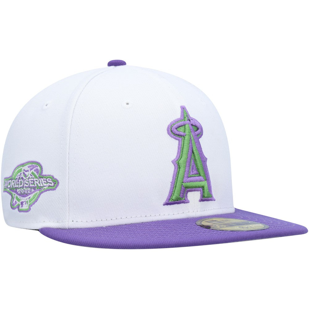 White Los Angeles Angels New Era 2002 World Series Side Patch 59FIFTY Fitted Hat