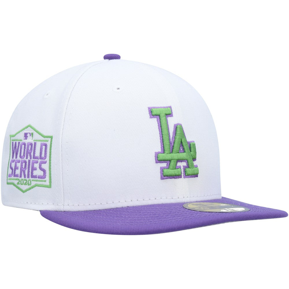White Los Angeles Dodgers New Era 2020 World Series Side Patch 59FIFTY Fitted Hat