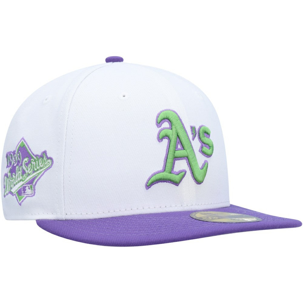 White Athletics New Era 1989 World Series Side Patch 59FIFTY Fitted Hat