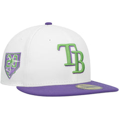 White Tampa Bay Rays New Era  Side Patch 59FIFTY Fitted Hat