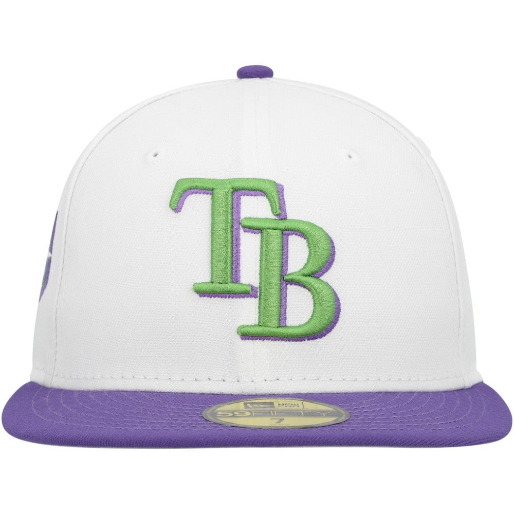 White Tampa Bay Rays New Era  Side Patch 59FIFTY Fitted Hat
