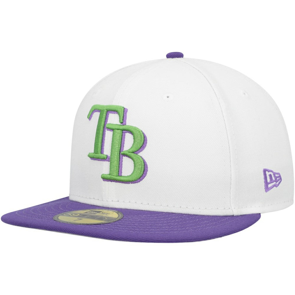 White Tampa Bay Rays New Era  Side Patch 59FIFTY Fitted Hat