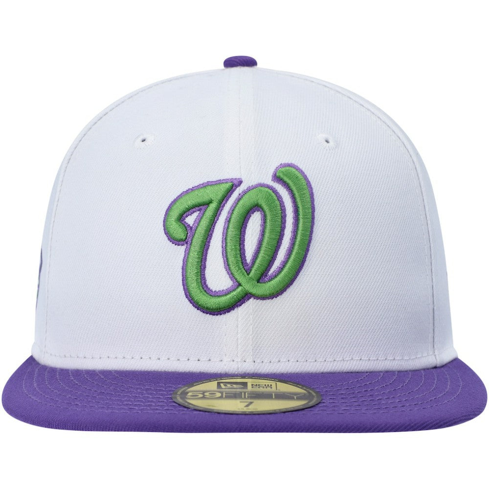 White Washington Nationals New Era  Side Patch 59FIFTY Fitted Hat