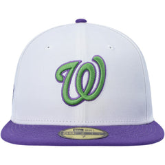 White Washington Nationals New Era  Side Patch 59FIFTY Fitted Hat