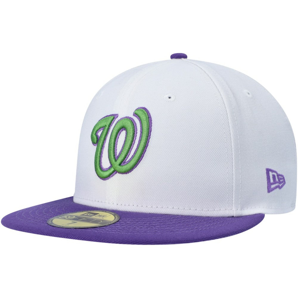 White Washington Nationals New Era  Side Patch 59FIFTY Fitted Hat