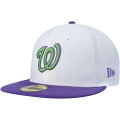 White Washington Nationals New Era  Side Patch 59FIFTY Fitted Hat