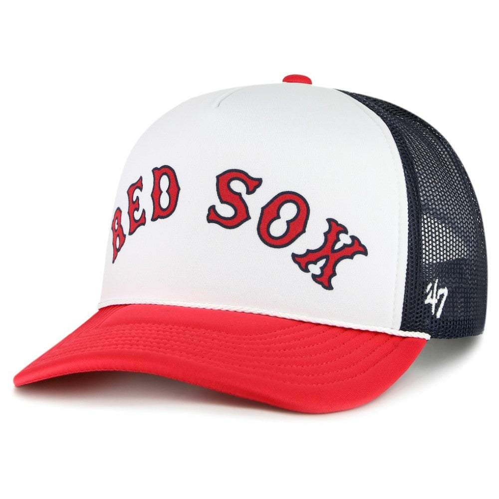 White Boston Red Sox '47 Foam Front Script Trucker Snapback Hat