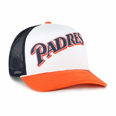 White San Diego Padres '47 Foam Front Script Trucker Snapback Hat