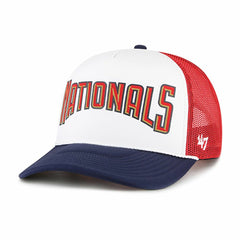 White Washington Nationals '47 Foam Front Script Trucker Snapback Hat