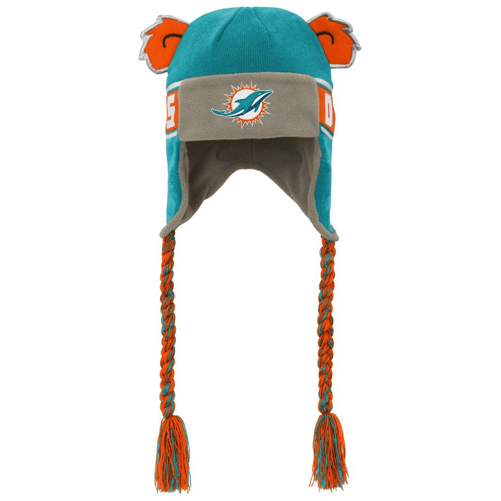 Youth Wordmark Ears Trooper Knit Hat - Miami Dolphins Hats