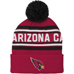 Youth Jacquard Cuffed Knit Hat with Pom - Arizona Cardinals Hats