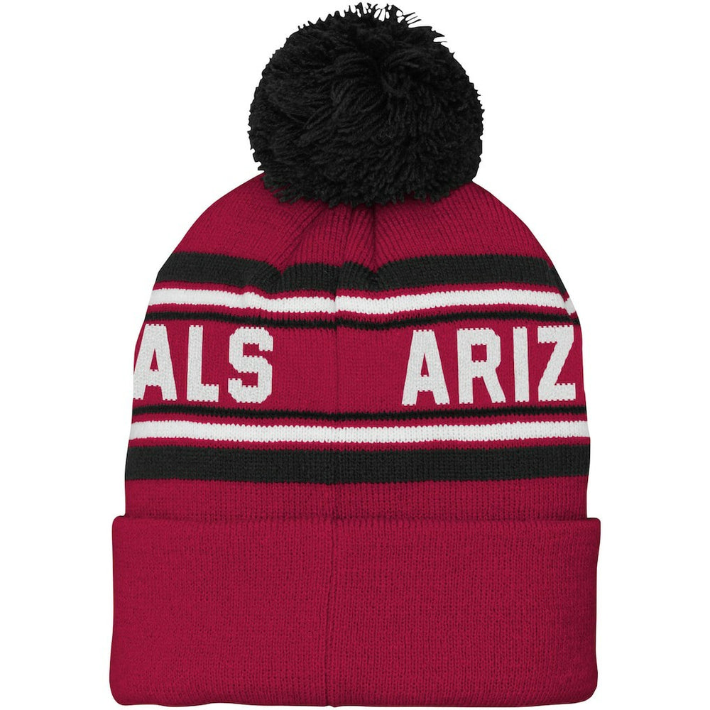 Youth Jacquard Cuffed Knit Hat with Pom - Arizona Cardinals Hats