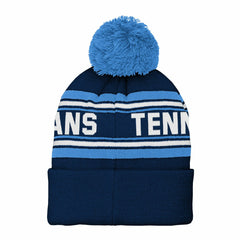 Youth Jacquard Cuffed Knit Hat with Pom - Tennessee Titans Hats