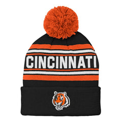 Preschool Jacquard Cuffed Knit Hat with Pom - Cincinnati Bengals Hats