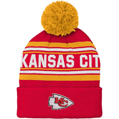 Preschool Jacquard Cuffed Knit Hat with Pom - Kansas City Chiefs Hats