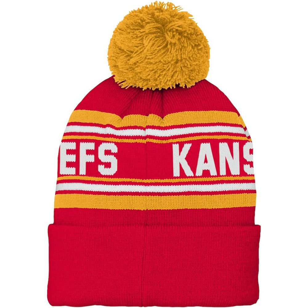 Preschool Jacquard Cuffed Knit Hat with Pom - Kansas City Chiefs Hats