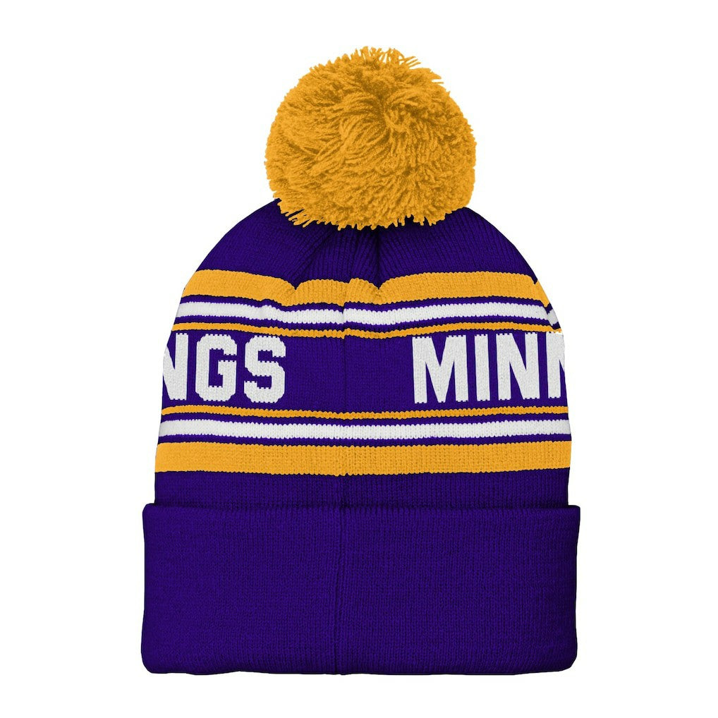 Preschool Jacquard Cuffed Knit Hat with Pom - Minnesota Vikings Hats