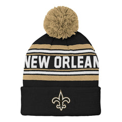 Preschool Jacquard Cuffed Knit Hat with Pom - New Orleans Saints Hats
