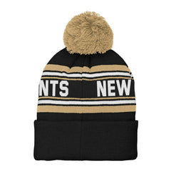 Preschool Jacquard Cuffed Knit Hat with Pom - New Orleans Saints Hats