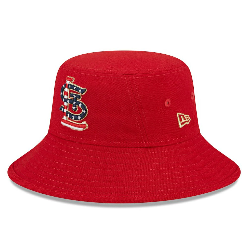 Red St. Louis Cardinals New Era 2023 Fourth of July Bucket Hat