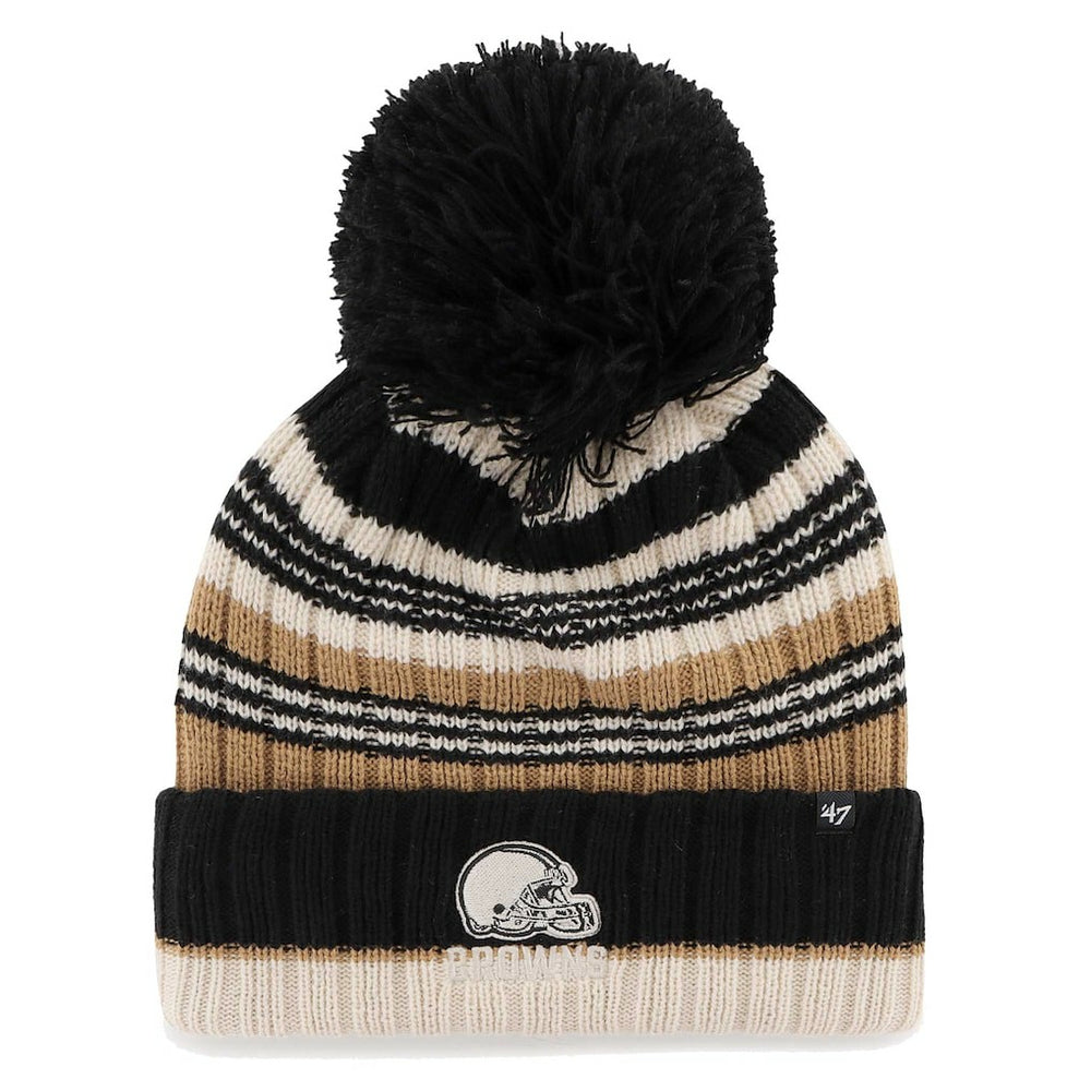 '47 Women's Barista Cuffed Knit Hat with Pom - Cleveland Browns Hats