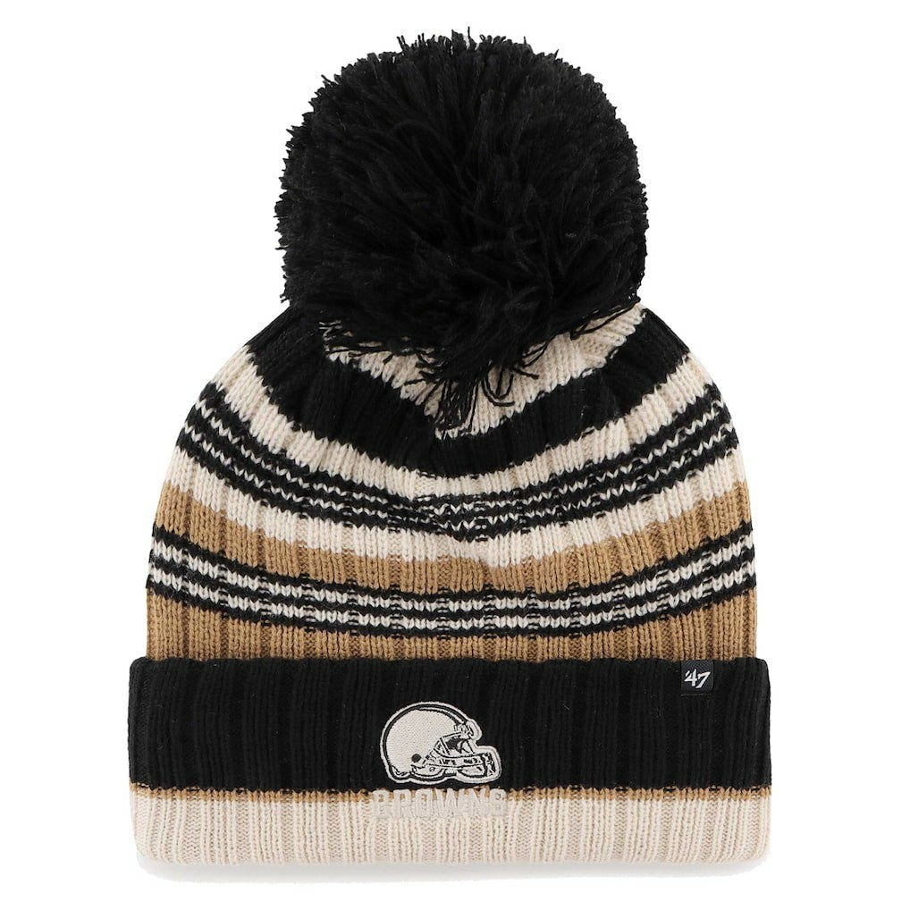 '47 Women's Barista Cuffed Knit Hat with Pom - Cleveland Browns Hats