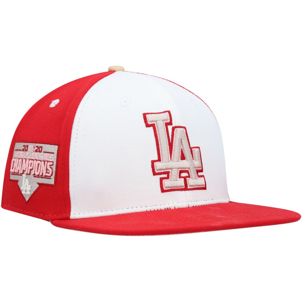 White/Red Los Angeles Dodgers Pro Standard Strawberry Ice Cream Drip Snapback Hat
