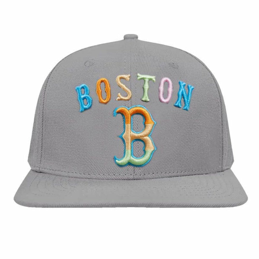 Gray Boston Red Sox Pro Standard Washed Neon Snapback Hat