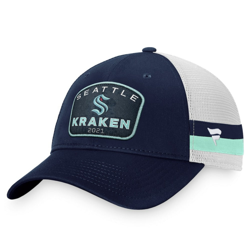 NHL Seattle Kraken Fanatics Fundamental Striped Trucker Adjustable Hat