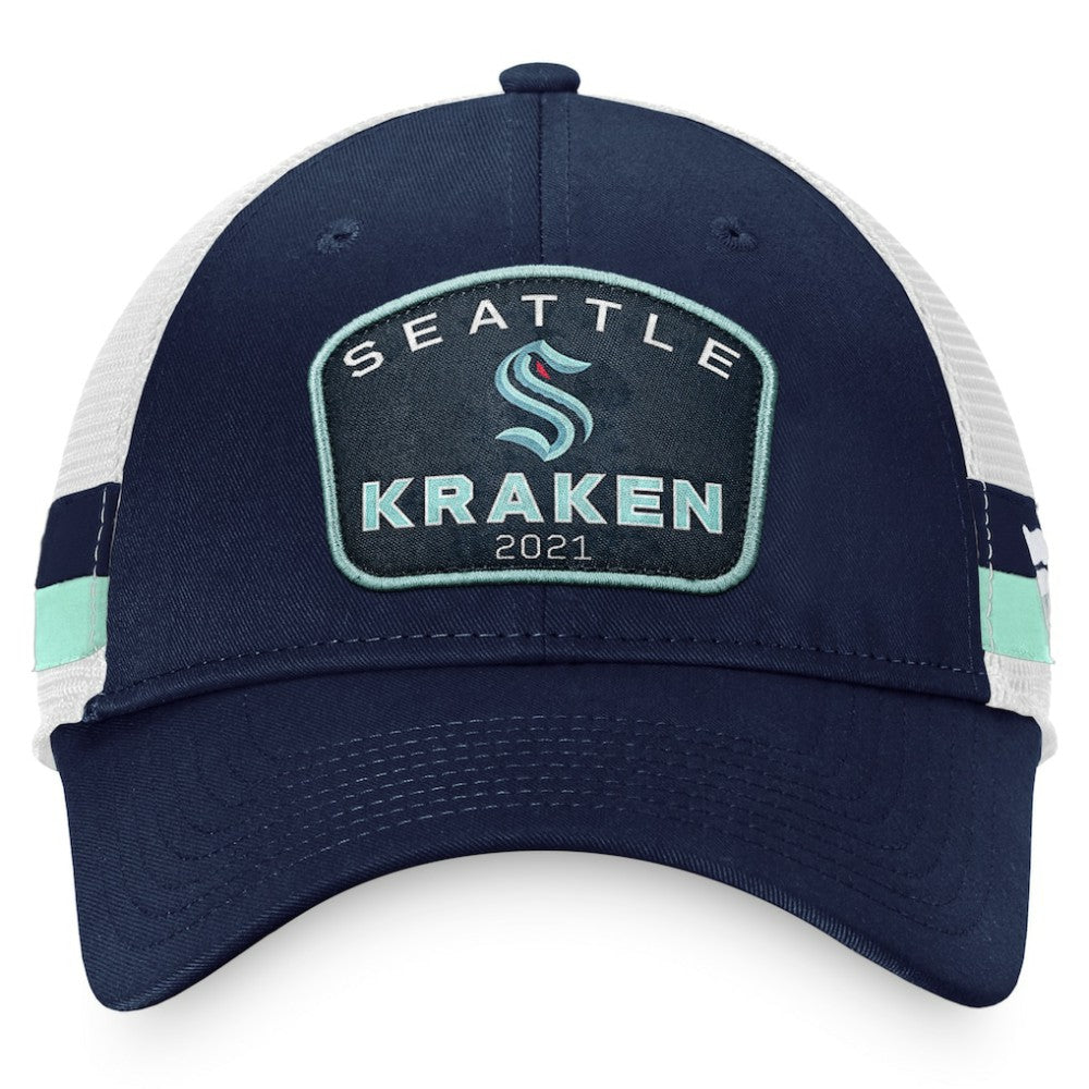 NHL Seattle Kraken Fanatics Fundamental Striped Trucker Adjustable Hat