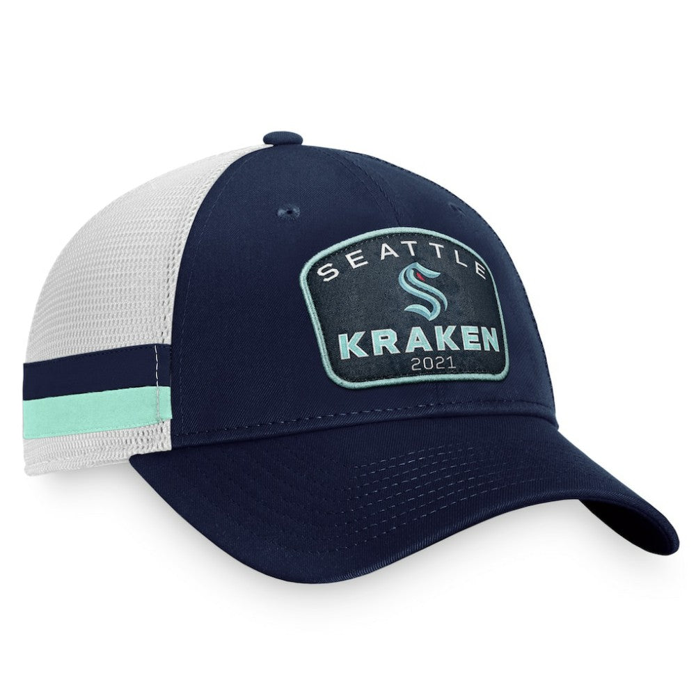 NHL Seattle Kraken Fanatics Fundamental Striped Trucker Adjustable Hat