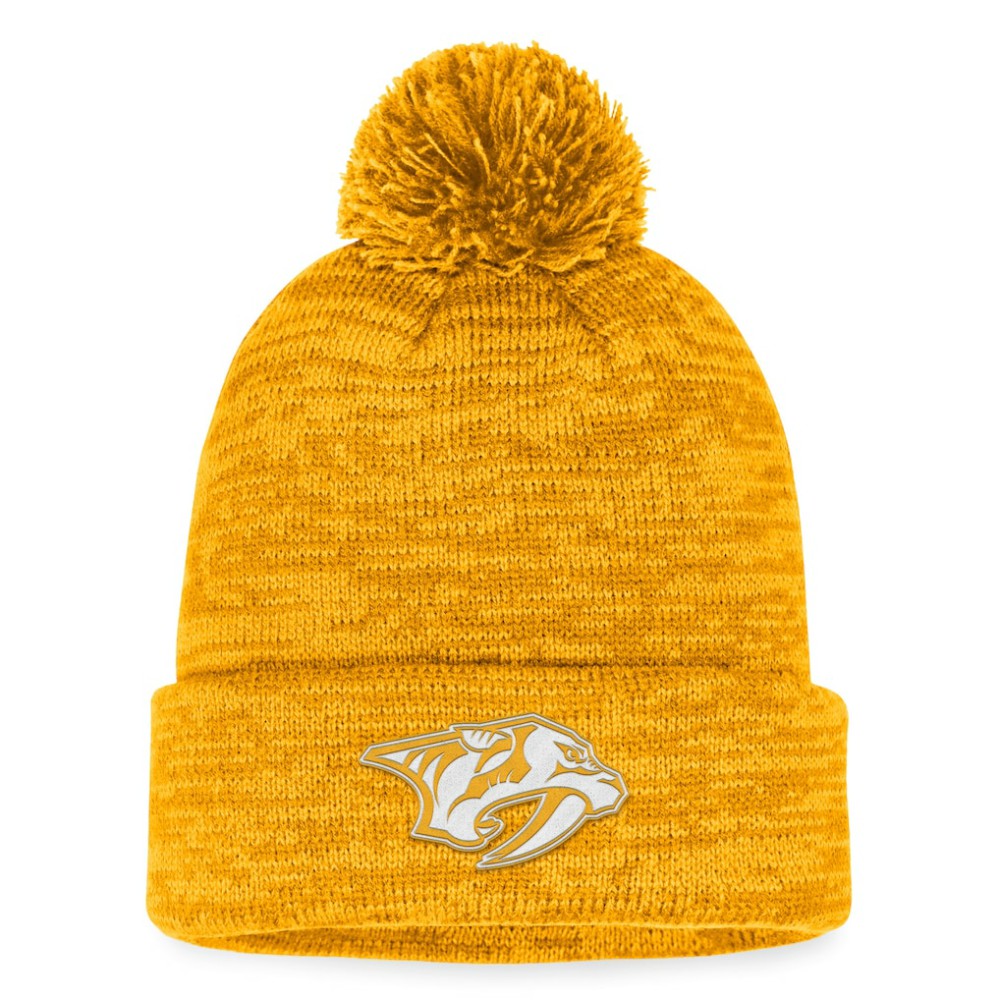 NHL Nashville Predators Fanatics Fundamental Cuffed Knit Hat with Pom