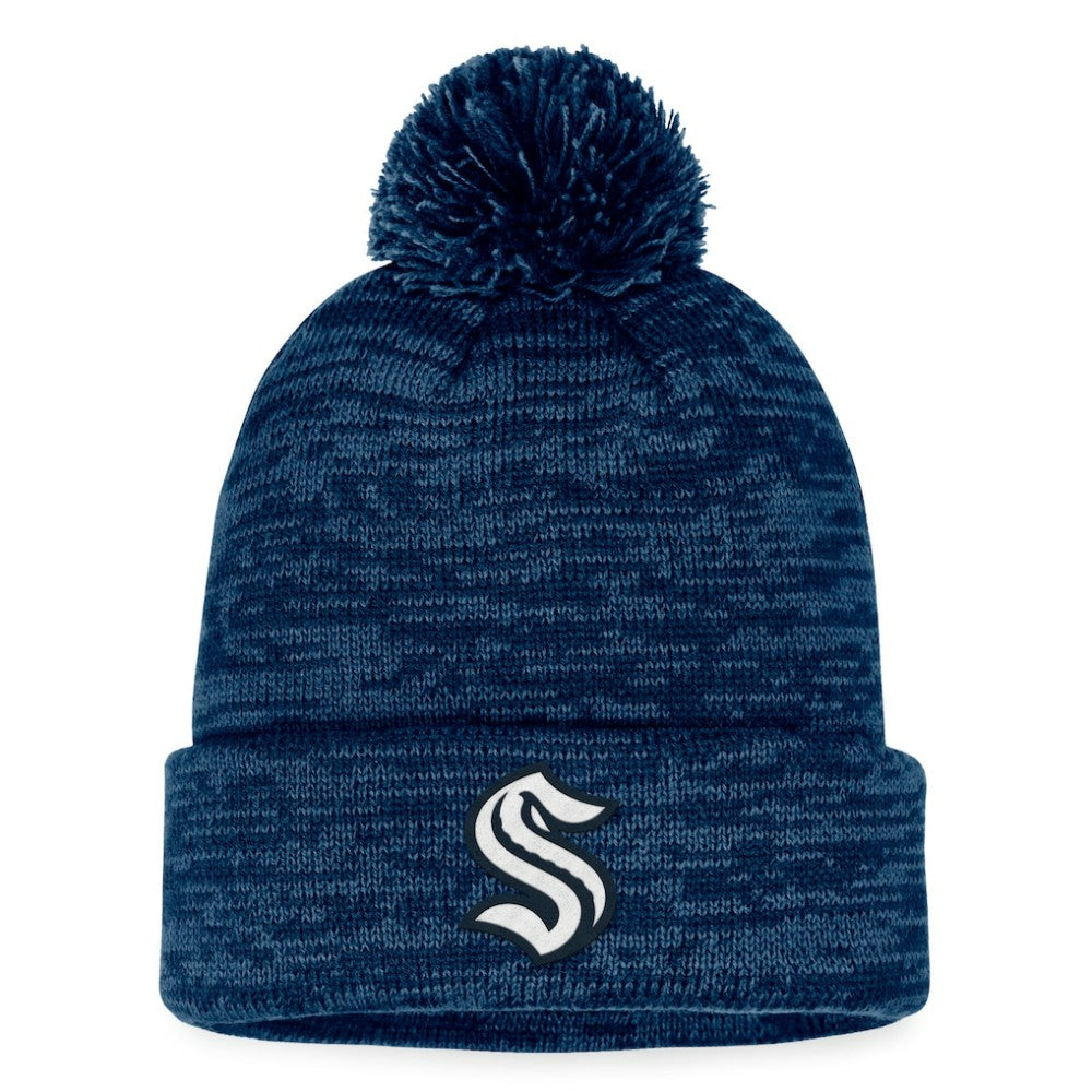 NHL Seattle Kraken Fanatics Fundamental Cuffed Knit Hat with Pom