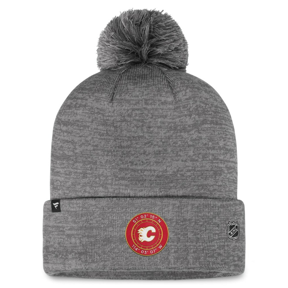 NHL Calgary Flames Fanatics Authentic Pro Home Ice Cuffed Knit Hat with Pom