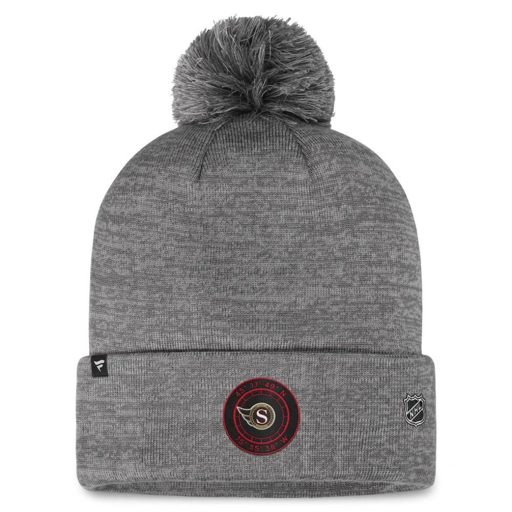 NHL Ottawa Senators Fanatics Authentic Pro Home Ice Cuffed Knit Hat with Pom