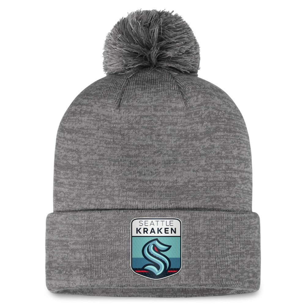 NHL Seattle Kraken Fanatics Authentic Pro Home Ice Cuffed Knit Hat with Pom