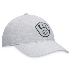 Gray Milwaukee Brewers Fanatics Logo Adjustable Hat