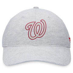 Gray Washington Nationals Fanatics Logo Adjustable Hat
