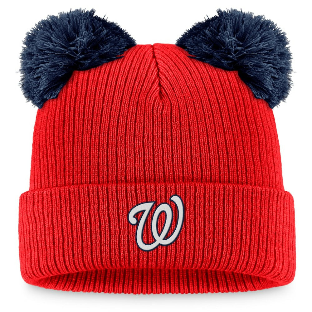 Red/Navy Washington Nationals Fanatics Women's Double Pom Cuffed Knit Hat